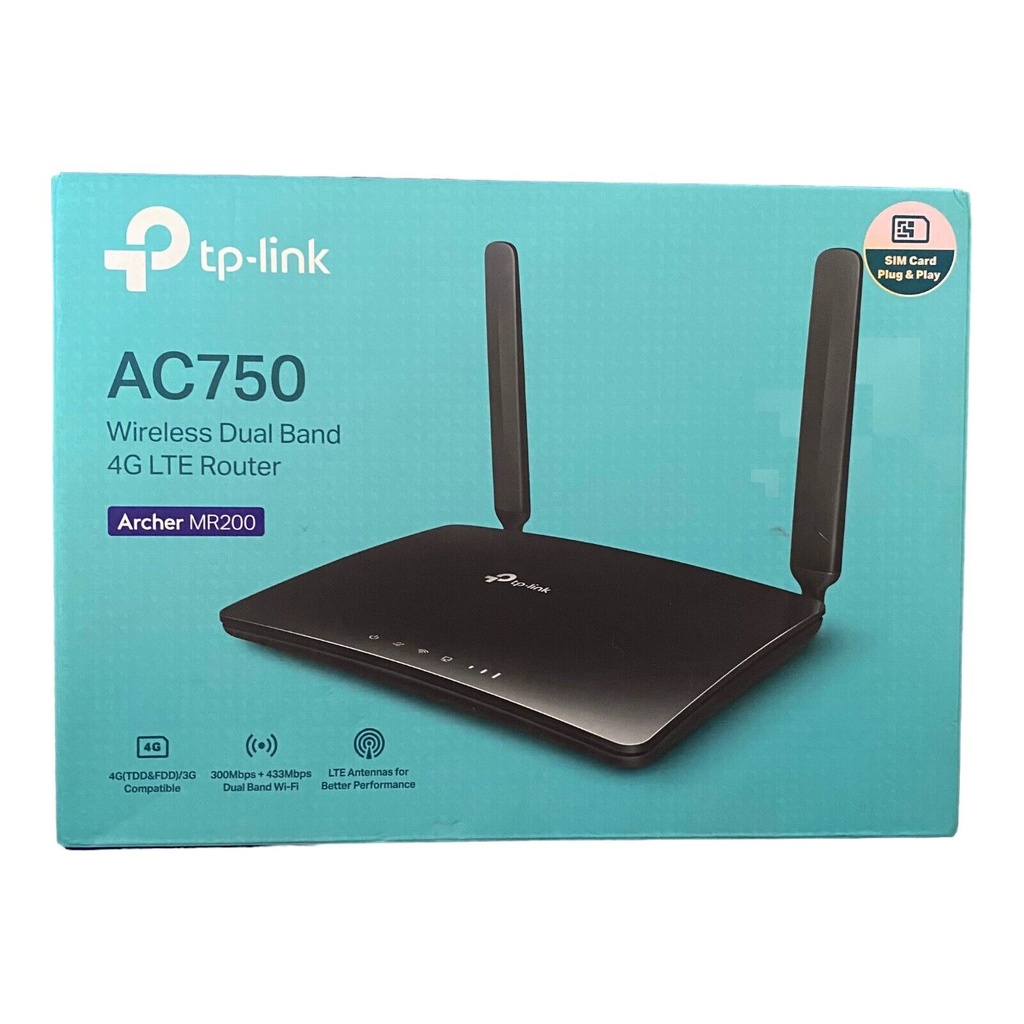 [Archer MR200]- TP-Link AC750 Wireless Dual Band 4G LTE Router - Archer MR200