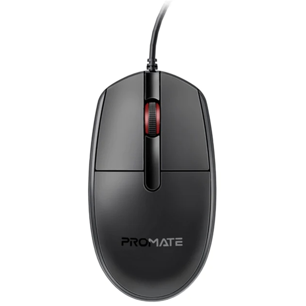 Promate CM-1200 - Promate 3 Button Wired Optical Mouse with 1200dpi, 1.5M Cable