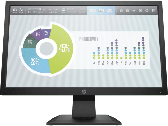 5RD66AA - HP P204v 19.5-inch HD Monitor, 1 HDMI 1.4 (with HDCP support); 1 VGA