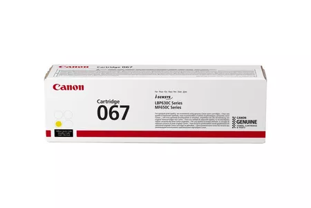 5099C002AA-Canon 067 Yellow Toner Cartridge for canon color imageclass LBP631CW/LBP633CDW, MF651CW, MF655CDW,MF657CDW YIELD 1,350 pages.