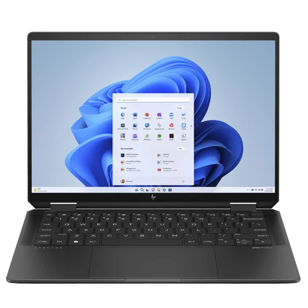 HP SPECTRE X360 14-eu0001nia LAPTOP Intel® Core™ Ultra 7 155H (up to 4.8 GHz with Intel® Turbo Boost Technology, 24 MB L3 cache, 16 cores, 22 threads), Integrated Intel® Arc™ Graphics, 16 GB LPDDR5x-7467 MT/s (onboard), 1TB PCIe® Gen4 NVMe™ TLC M.2 SSD , 35.6 cm (14") diagonal, 2.8K (2880 x 1800), OLED, multitouch-enabled, 48-120 Hz, 400 nits, Nightfall black aluminum, 1 Year Carry-in warranty.