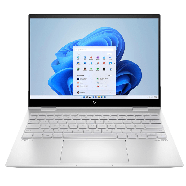 HP Envy x360 2-in-1 14-es1013dx--.  Intel Core 5 120U, 8GB DDR4 3200 (onboard), 512GB PCIe NVMe, 14″ FHD Touch Screen (1920 x 1080 resolution), Windows 11 Home, HP True Vision 5MP camera,  Dual speakers enhanced by Poly Studio. 1 Year Warranty.