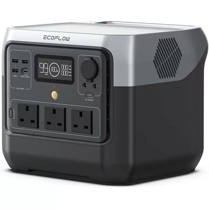 EcoFlow RIVER 2 Pro – Portable Power Station (800W, 768Wh/240000mAH), support Wi Fi &  Bluetooth connection for app control, Surge Boost supported up to 1600W, 2X D.C output ports, 1X 100W USB-C Port, 1 Car charger output,  8.2Kg Weight, 