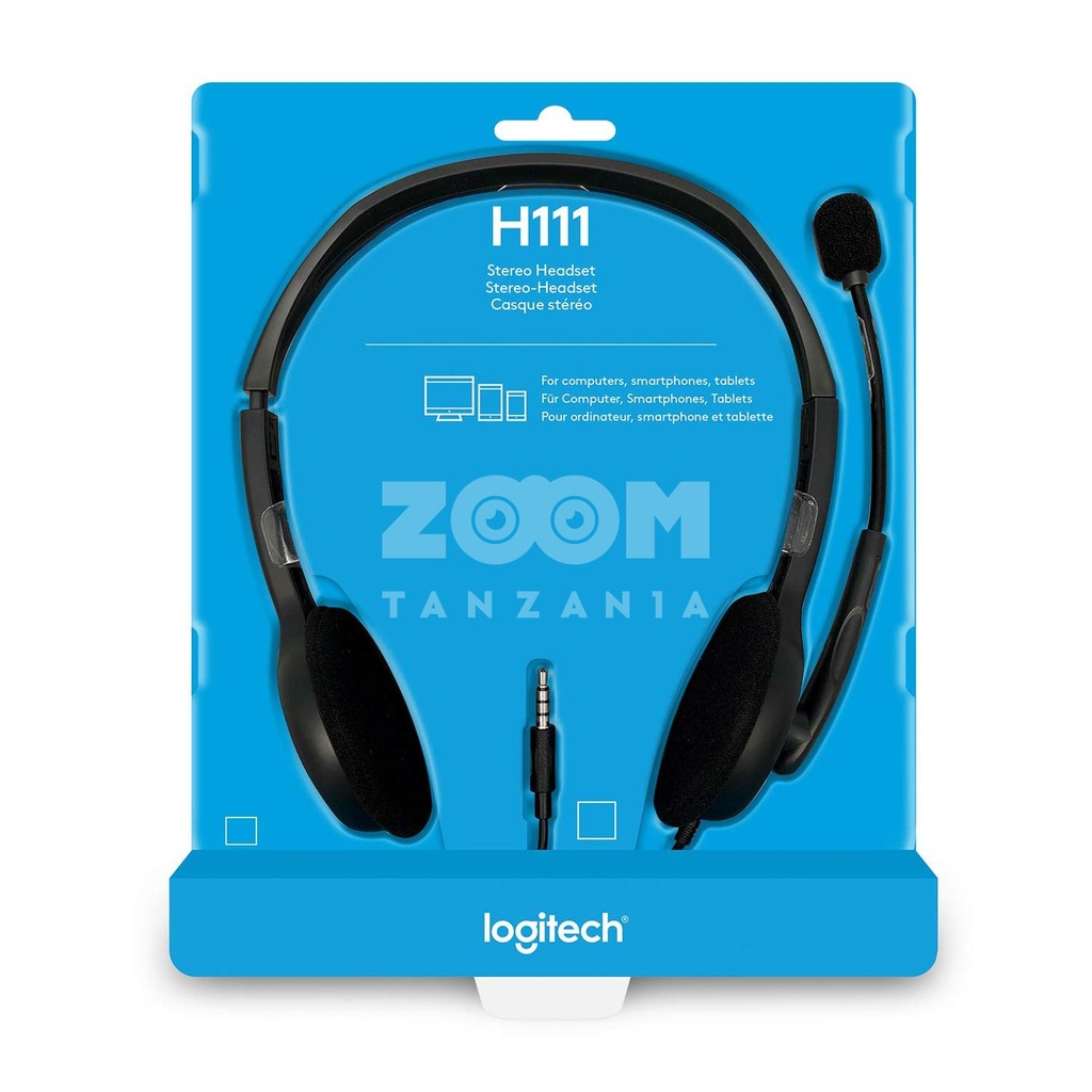 Logitech Stereo Headphone H111 - Black (3.5 MM JACK)