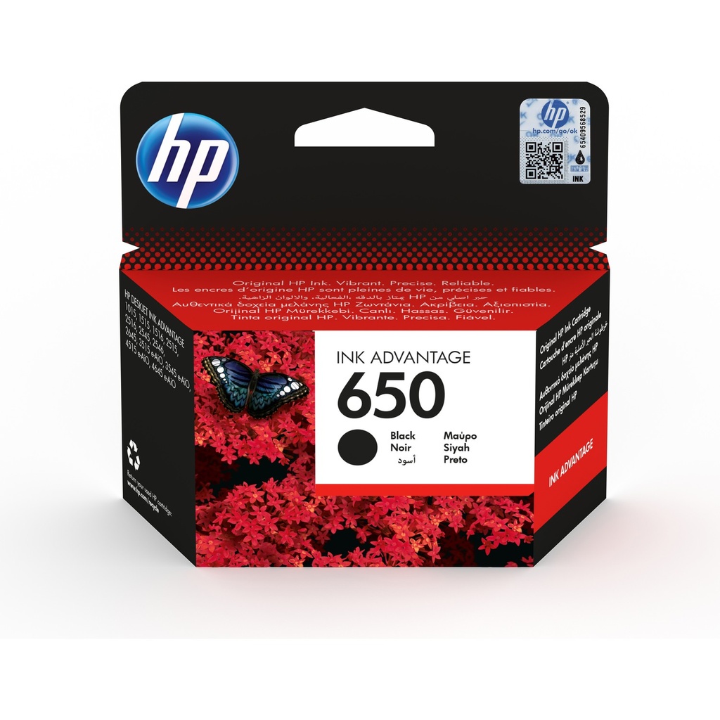 CZ101AE - HP 650 Black Cartridge Original