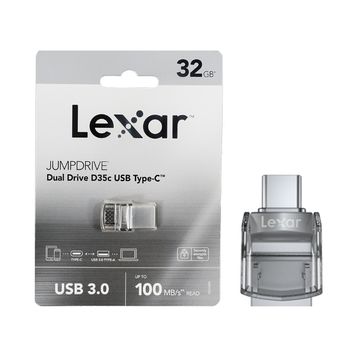 Lexar 32GB  JumpDrive® Dual Drive D35c USB 3
