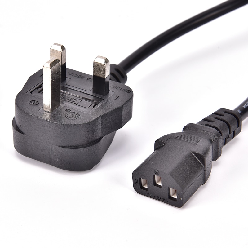 Desktop PC IEC power cable with 3 pin plug