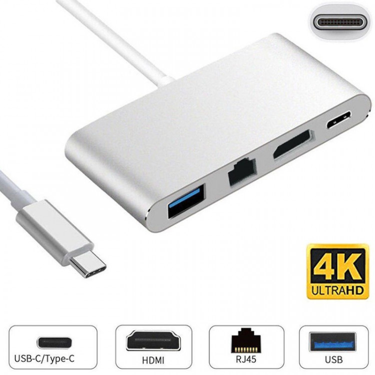 Type C to 11 in 1 (LAN + Type C + 4x USB 3.0 + HDM