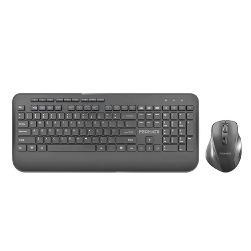 [PROCOMBO8] Promate Precombo 8 - Promate Portable Wireless Slim Media Keyboard & Mouse Combo , Black/English