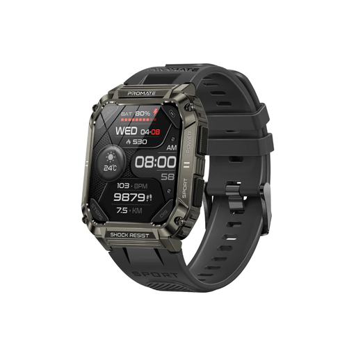 [Promate Xwatch S1.9 black] Promate XWATCH S19 BLACK promate Tough-built Smart Watch with BT calling.