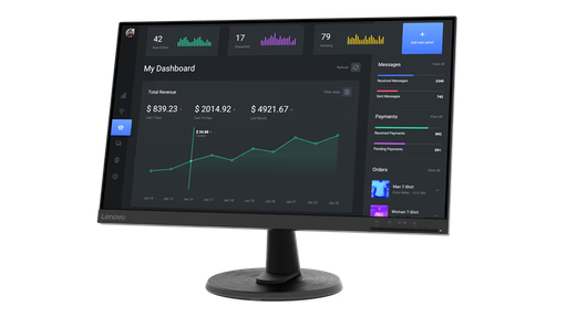 [63DCKAT6UK] 63DCKAT6UK - Lenovo C24-40 23,8
inch FHD Monitor (VA Panel, 60Hz,
4ms, HDMI, VGA, 3-side borderless) -
Tilt Stand, Supports Vesa Mount.3 Years Warranty