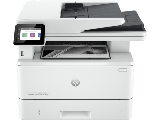 [2Z628A] Hp Laserjet Pro MFP 4103fdn. Print, Scan, copy and Fax- Duplex printing, ADF, Duplex ADf scanning, Ethernet port, USB & LCD touchscreen