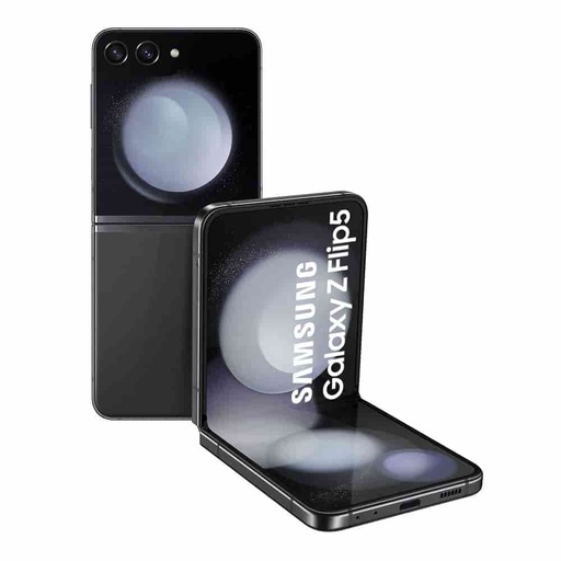 [SM-F731B] Samsung Galaxy Z5 Flip 5G -CPU Octa Core-3.36GHz, 2.8 GHz, 2 GHz, 8GB RAM, 512GB ROM, Dual Sim, Graphite, Camera 12MP+12MP, Front 10MP, 6.7" Super AMOLED (120Hz), Android 13,  2 Years E.A Warranty.                                                                                                                          