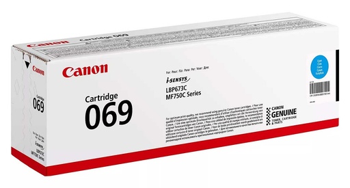 [5093C002AA] Canon 069 Cyan Toner Cartridge for Canon Color ImageClass MF752Cdw / MF754Cdw / LBP673Cdw Yield 