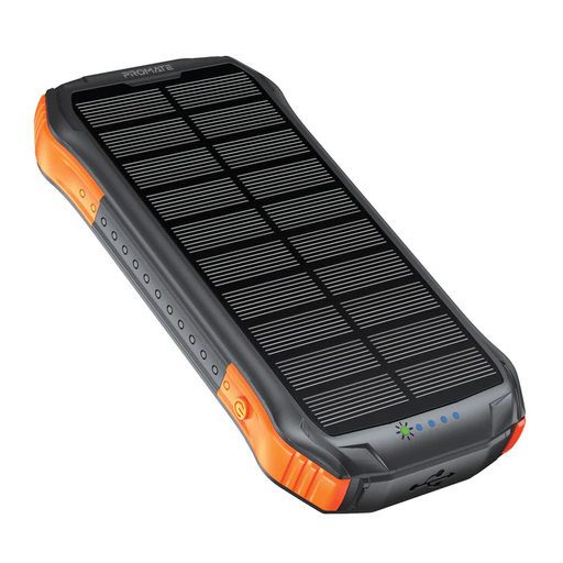 [SolarTank-10PDQi] Promate Solartank-10 PDQi 5in1 10000mAh Rugged EcoLight™ Solar Power Bank, 20W,wireless charging, portable LED light.
