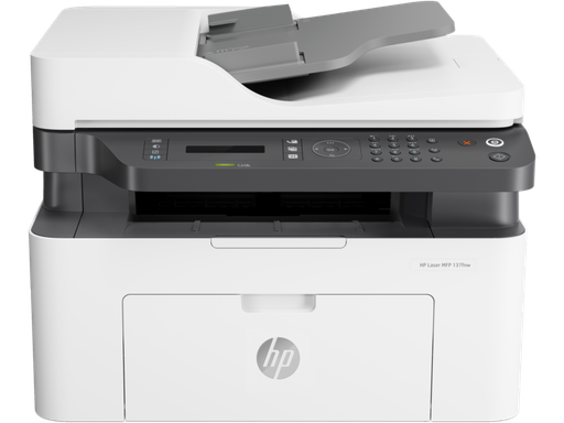 [4ZB84A] HP Laser Mono Laserjet MFP 137fnw pinter-  Print, Copy, Scan , Fax ,- print speed upto 20 ppm, Memory 128MB, input tray-Up to 150 sheets, output 100 sheets, 	 300 watts power consumption. 1 year warranty.