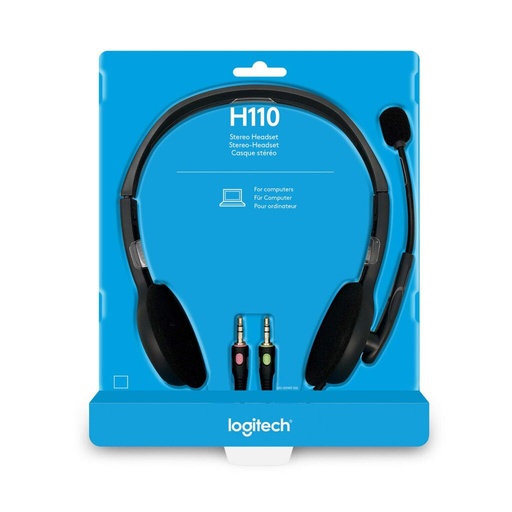 [981-000271] Logitech Stereo Headphone H110 - Grey (3.5 MM JACK