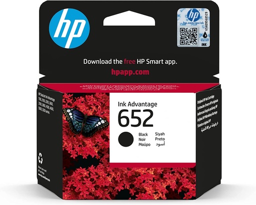 [F6V25AE] HP 652 Black Original Ink Advantage Cartridge(F6V2
