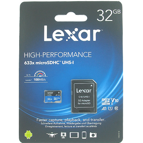 [LSDMI32GBB633A] 32GB Lexar® Professional 633x SDHC™ UHS-I cards,  up to 95MB/s read 20MB/s write C10 V10 U1, Global
