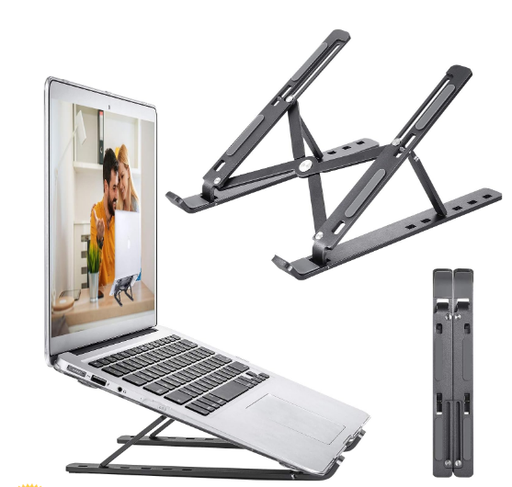 [LAPTOPSTAND] Adjustable Aluminium Laptop Stand (Black)