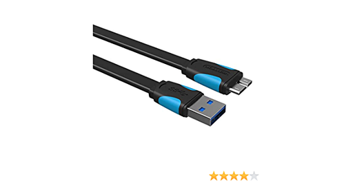 [VEN-VAS-A12-B050] VENTION FLAT USB 3.0 A MALE to MICRO B MALE CABLE